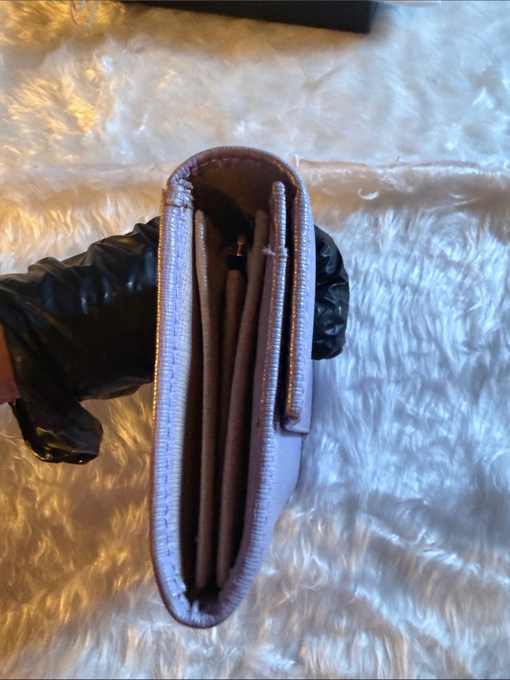 Furla Lavender Leather Flap Wallet with Logo Detail - Picture 10 of 10
